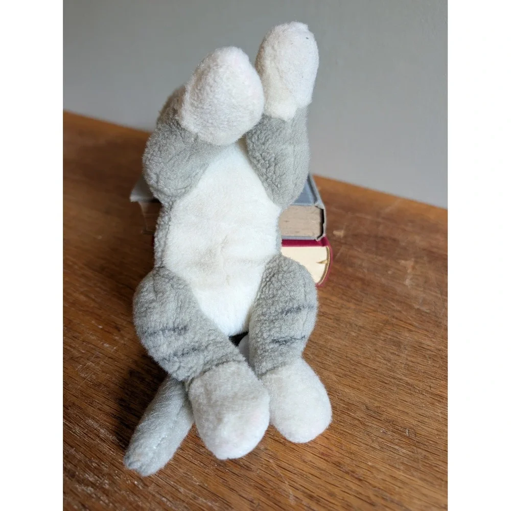 Bearington Grey Tabby Cat Plush Stuffed Animal White Paws 10 Inch Small Kitty